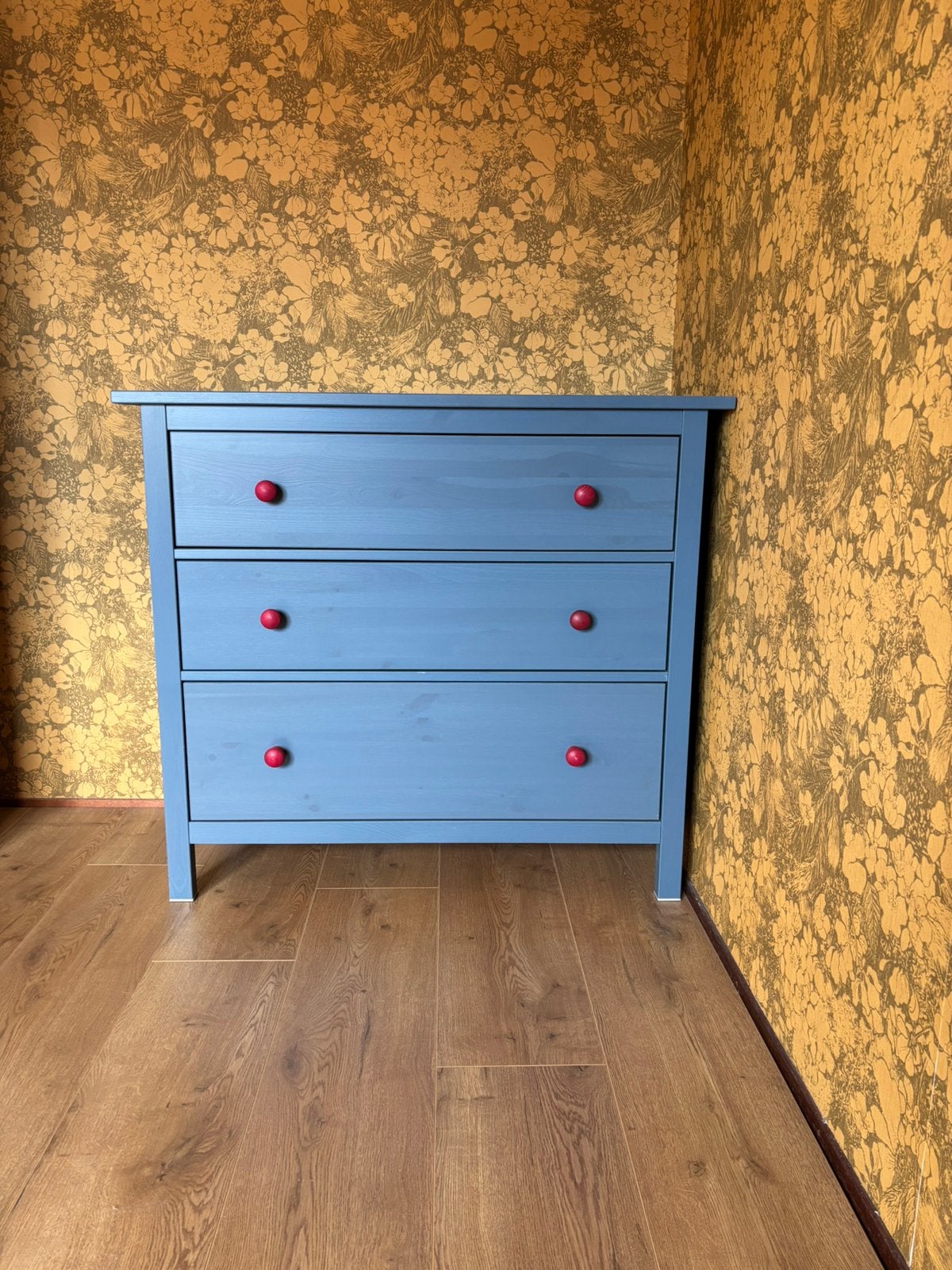 IKEA Hemnes ladekast 3 lades blauw, Ophalen, 100 tot 150 cm, Zo goed als nieuw, 3 of 4 laden