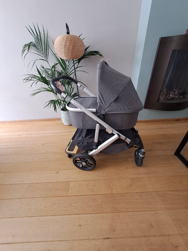 Uppababy vista v2, compleet met veel accessoires, Gebruikt, Combiwagen, Verstelbare duwstang, Ophalen