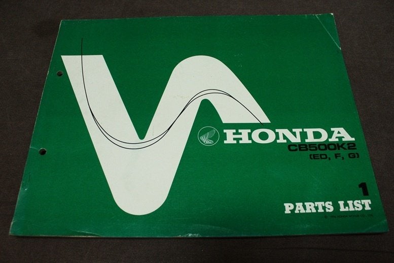 Honda CB500K2 1976 motorcycle parts list CB 500 K2 four, Motoren, Ophalen of Verzenden, Honda