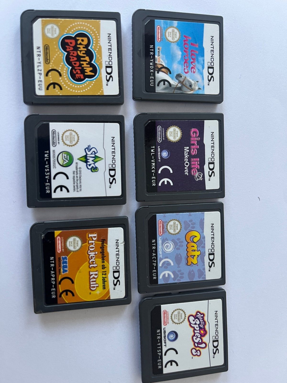 7 Nintendo DS spellen: Rhythm Paradise, Sims 3, Catz, etc., Gebruikt, Overige genres, 1 speler, Ophalen of Verzenden
