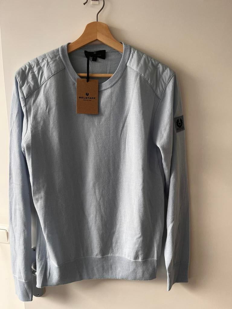 Belstaff Lichtblauwe Trui Kerrigan  - Maat Large - Nieuw, Kleding | Heren, Ophalen of Verzenden, Nieuw, Maat 48/50 (M), Blauw