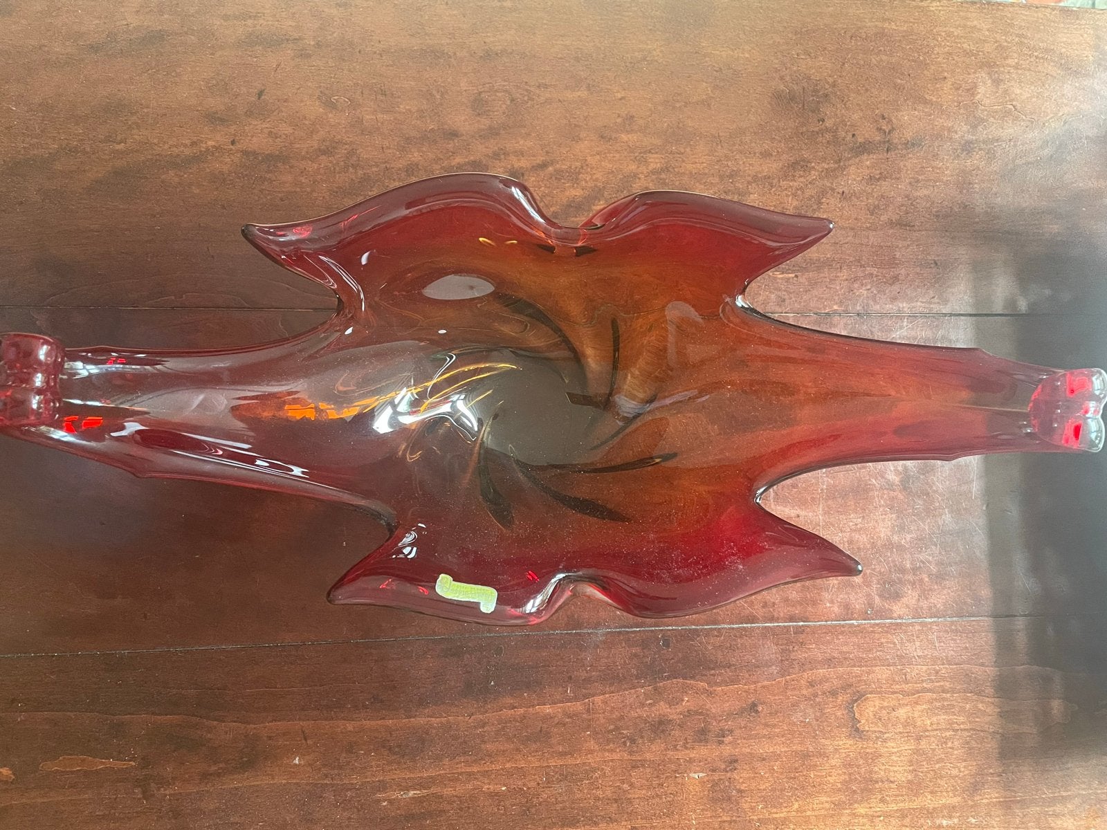 Murano glazen schaal, rood, handgemaakt, Italië, Ophalen