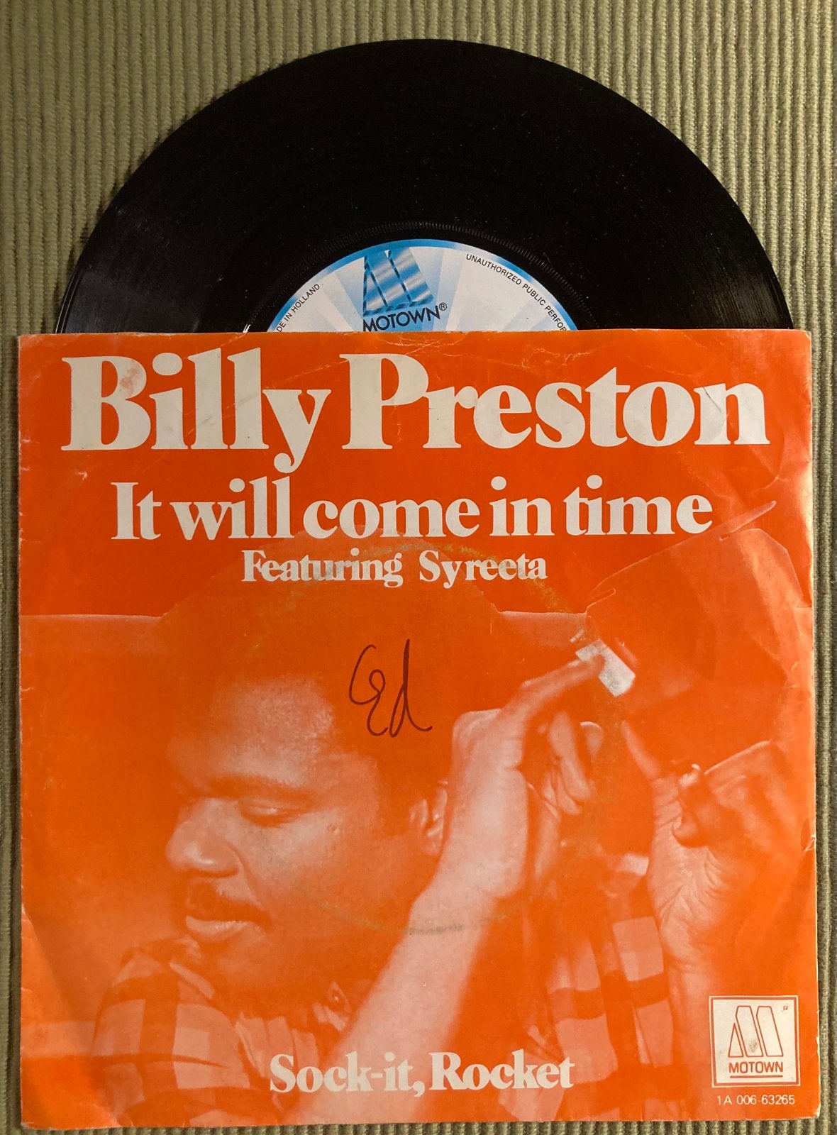 Vinyl single Billy Preston - It will come in time, Cd's en Dvd's, Gebruikt, 7 inch, Ophalen of Verzenden, R&B en Soul