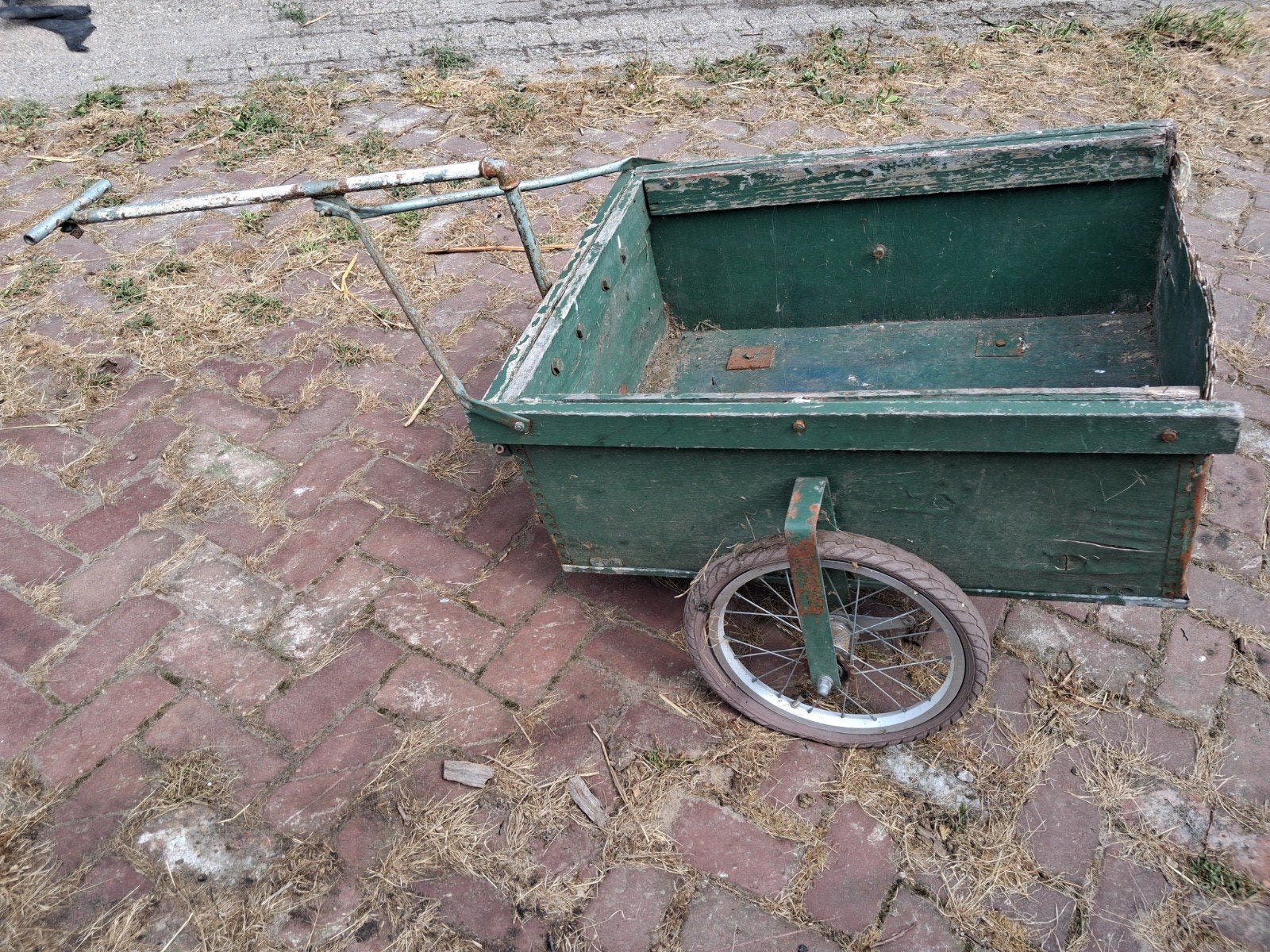 Brocante kar - Vintage houten bolderkar, Antiek en Kunst, Curiosa en Brocante, Ophalen