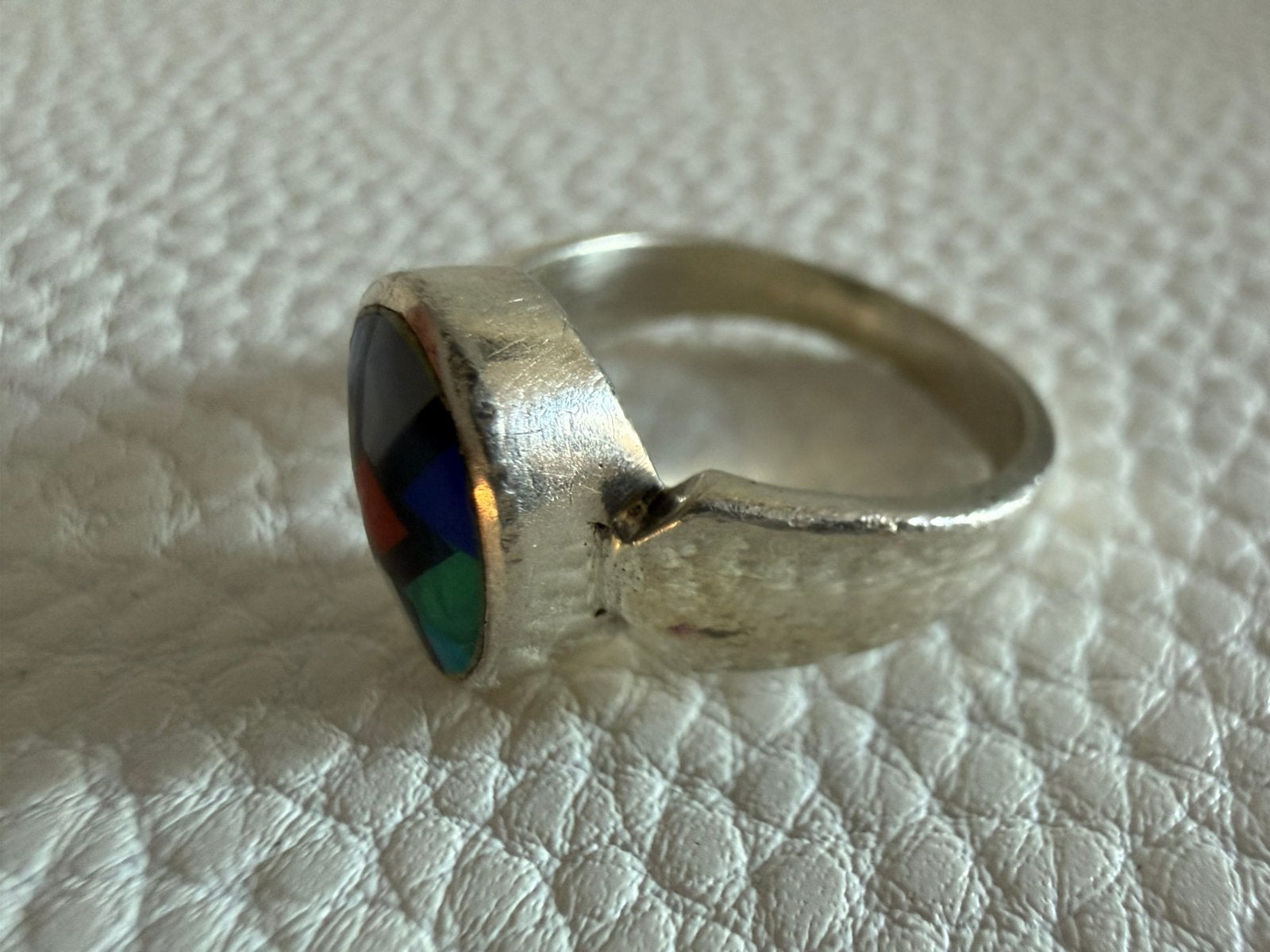 R160/Vintage Zilveren ZUNI- American Native Ring 16 1/4, Gebruikt, Verzenden, Kleiner dan 17, X