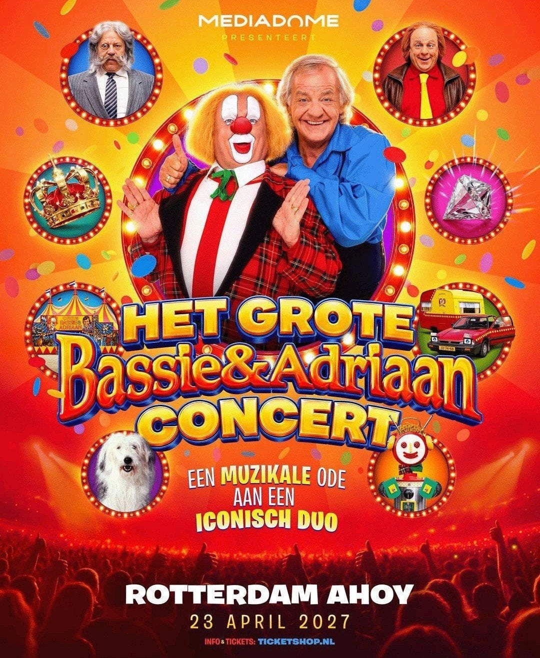 Golden Circle Ticket - Het Grote Bassie & Adriaan Concert, Tickets en Kaartjes, Eén persoon