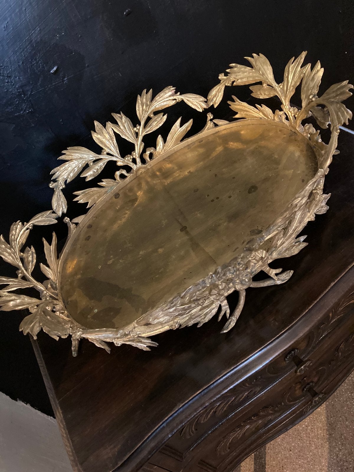 Prachtige antieke bronzen schaal met binnenbak, Ophalen