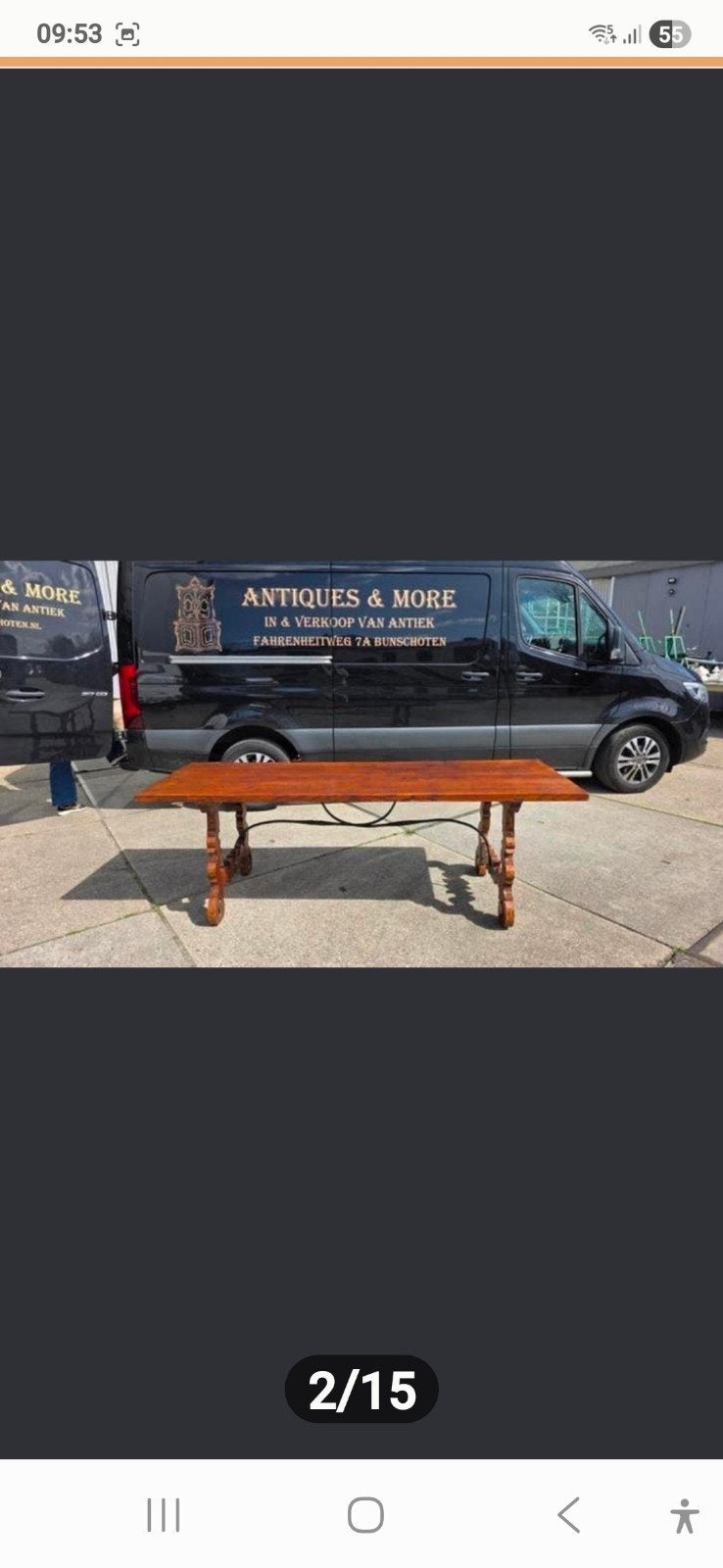 supermooie antieke Spaanse eettafel 230 cm, Antiek en Kunst, Ophalen