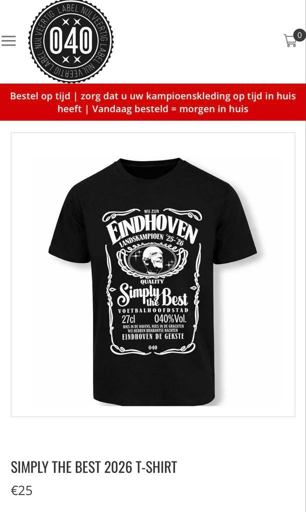 PSV kinder kampioensshirt unisex - Nieuw!, Ophalen of Verzenden, Nieuw, Overige maten, Zwart