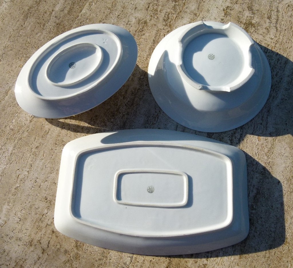Prachtig Art Deco Jamin Servies Serveerschaal en Sauskan, Antiek en Kunst, Ophalen of Verzenden