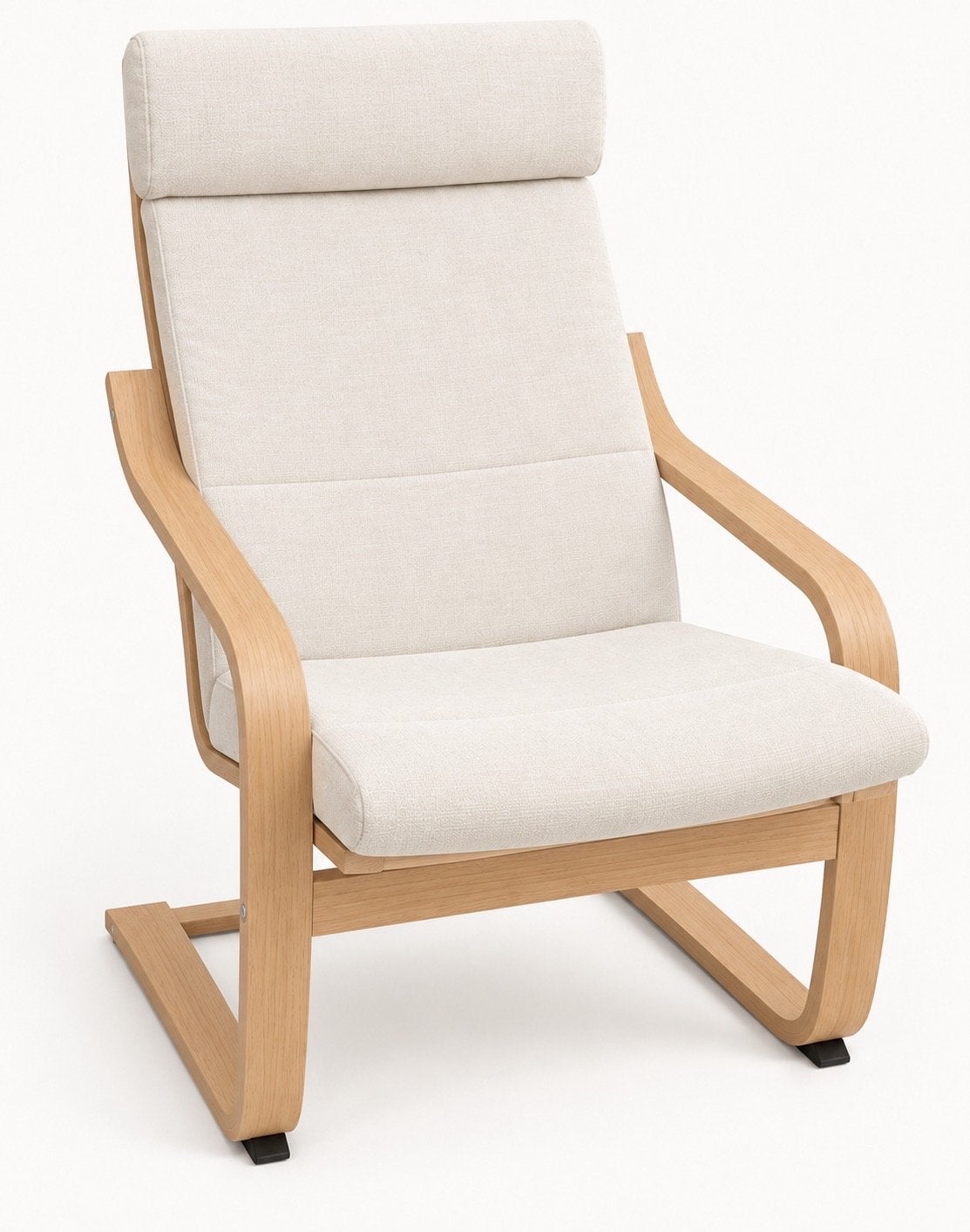 Ikea Poäng Schommelstoel Crème Katoen Houten Frame, Huis en Inrichting, Ophalen, Gebruikt, 75 tot 100 cm, 50 tot 75 cm