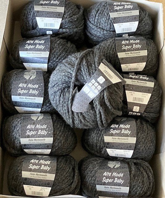 550 gr Lana Grossa Alta Moda Super Baby, antraciet, Ophalen of Verzenden, Nieuw, Breien of Haken, Wol of Garen