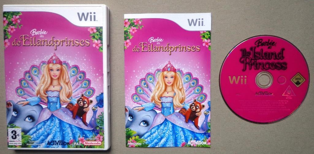 Barbie als de Eiland Prinses voor de Nintendo Wii Compleet, 1 speler, Ophalen of Verzenden, Zo goed als nieuw, Vanaf 3 jaar