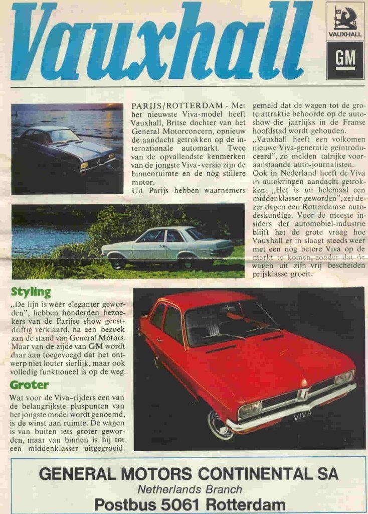 Vauxhall modellen (1970) Viva, Victor, Viscount, Cresta, Boeken, Auto's | Folders en Tijdschriften, Ophalen of Verzenden, Nieuw
