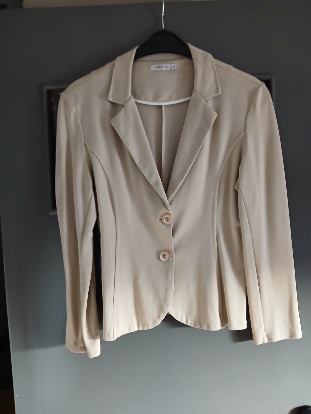 Vera Jo tricot beige blazer maat XL, Ophalen of Verzenden, Zo goed als nieuw, Maat 46/48 (XL) of groter, Beige