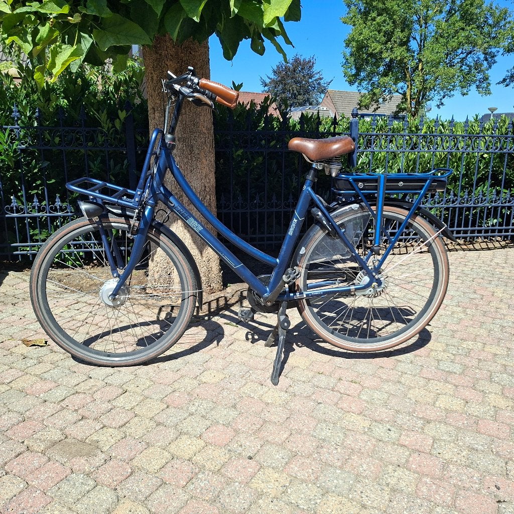 Elektrische dames transportfiets, Fietsen en Brommers, Gebruikt, Versnellingen, 56 cm of meer, Schijfrem