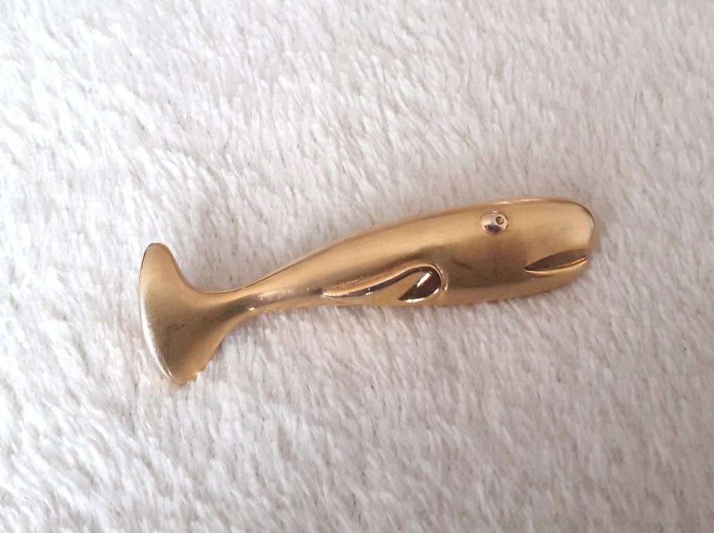 Dasspeld vintage gouden walvis, Ophalen of Verzenden, Nieuw, Overige materialen