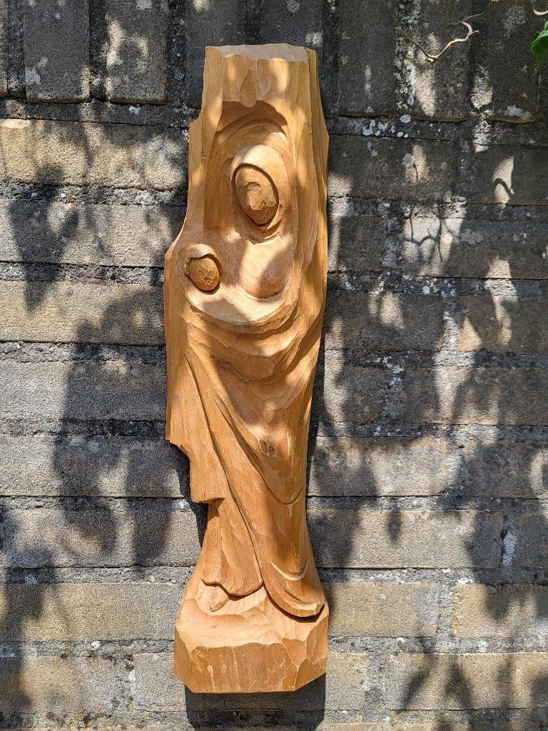 Houten Maria met Kind, Antiek en Kunst, Houtsnijwerk, Ophalen of Verzenden, Handgemaakt, 20 - 50 cm