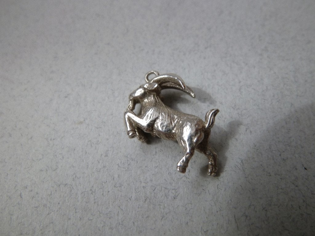 Oude bedel zilver Sterrenbeeld Steenbok., Verzenden, Zilver, Hanger