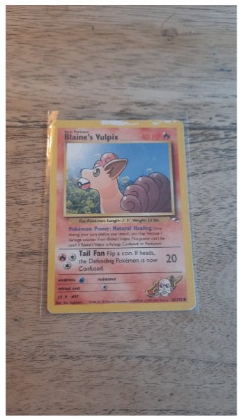 pokemon kaart Blaine's Vulpix (PSA 2/3), Ophalen of Verzenden, Zo goed als nieuw, Losse kaart