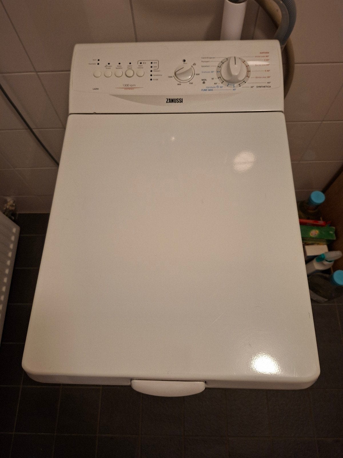 Bovenlader Zanussi Lazio wasmachine wit, Witgoed en Apparatuur, Wasmachines, Ophalen, 1200 tot 1600 toeren, Gebruikt, 4 tot 6 kg