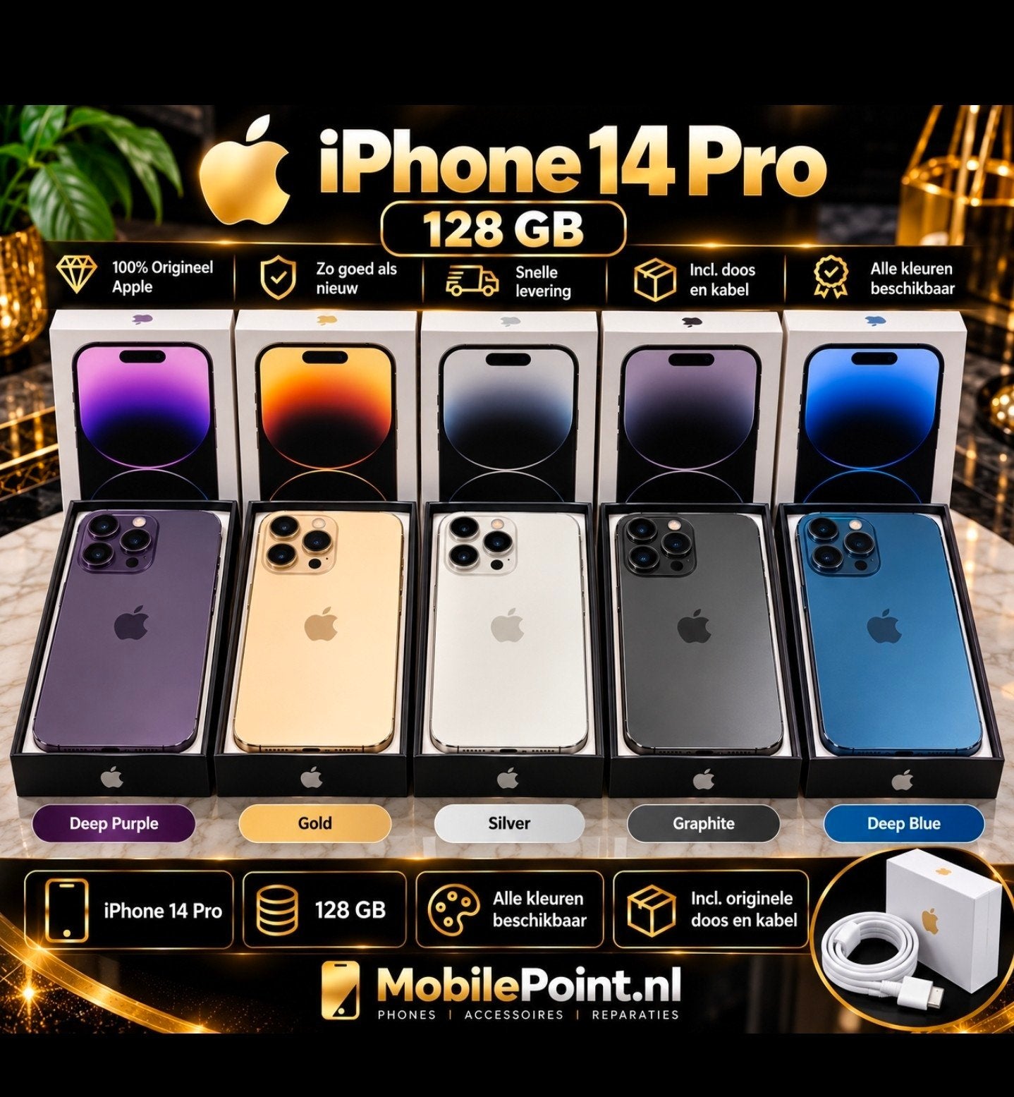 iPhone 14 Pro 128GB - Goede staat, 78% batterijconditie
