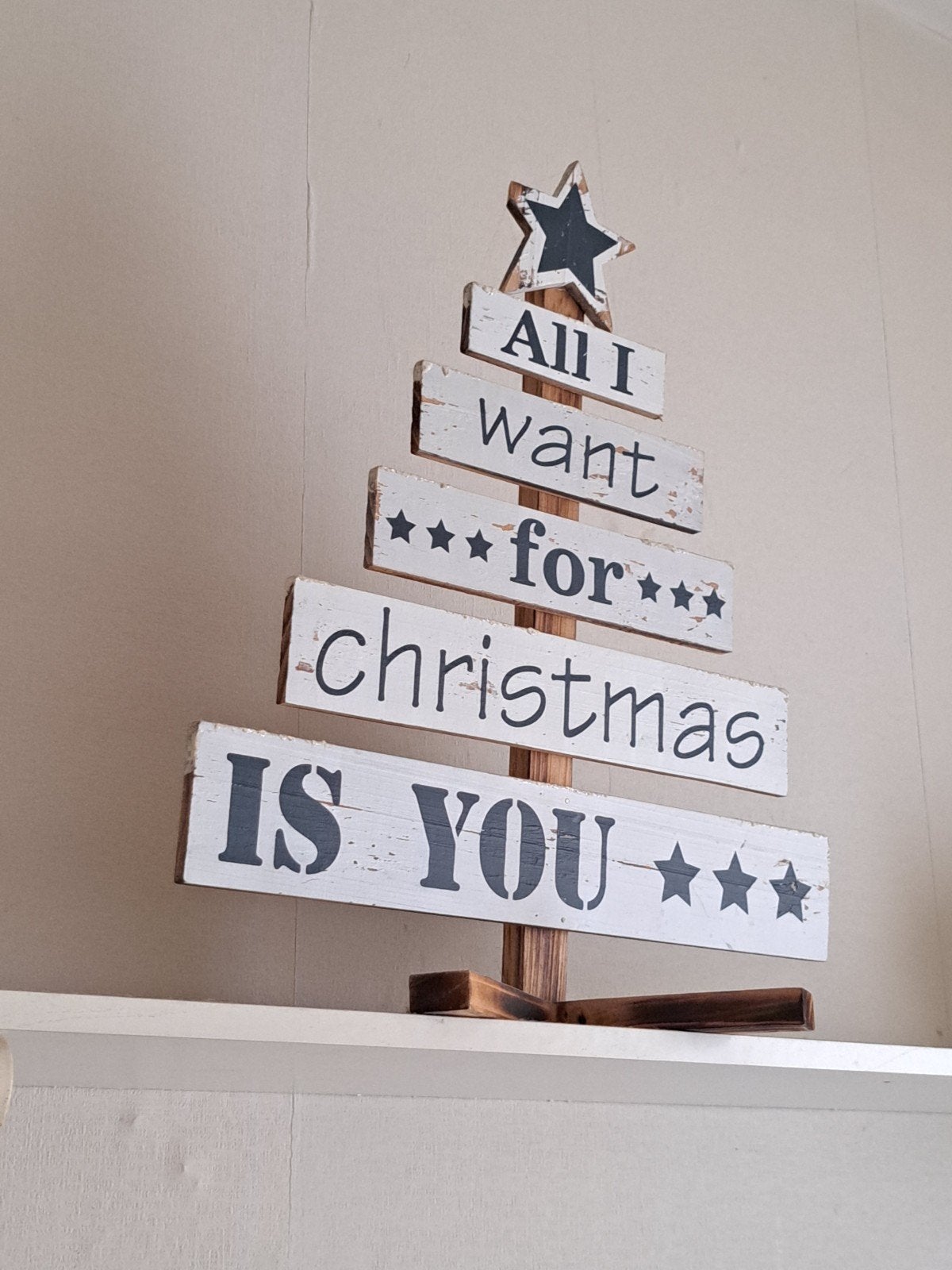 Kerst tekst bord, Ophalen