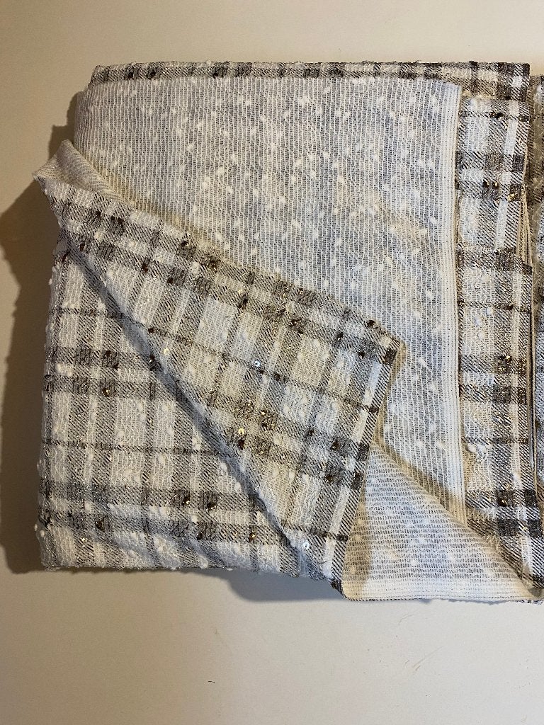 Ecru Shimmer Chanel Fabric, Hobby en Vrije tijd, Stoffen en Lappen, Katoen, 120 cm of meer, 30 tot 200 cm, Ophalen