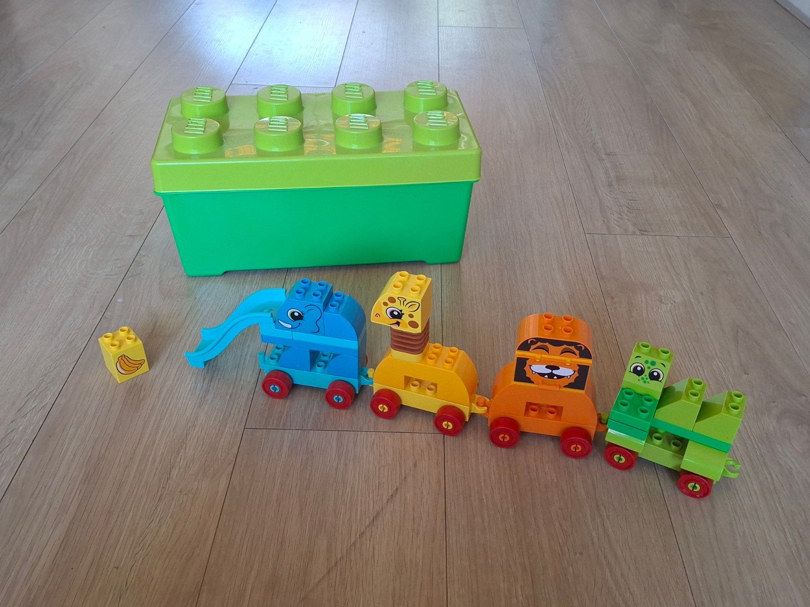 LEGO Duplo Dieren Trein met Opbergdoos, Ophalen of Verzenden, Gebruikt, Overige merken