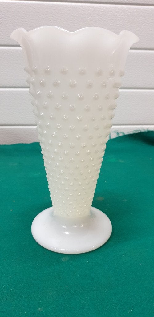 Vaas hobnail vintage melkglas, Ophalen of Verzenden