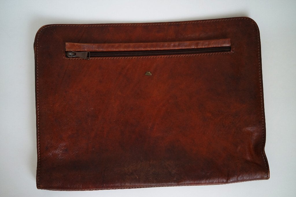 vintage laptoptas the bridge leer ritsvak rits portfolio, Gebruikt, Bruin, Ophalen of Verzenden, Laptophoes