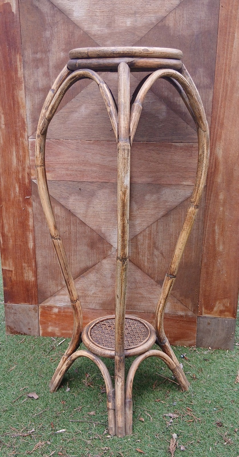 Vintage rotan plantentafeltje, tafeltje, bijzettafeltje, Ophalen of Verzenden, Huis en Inrichting