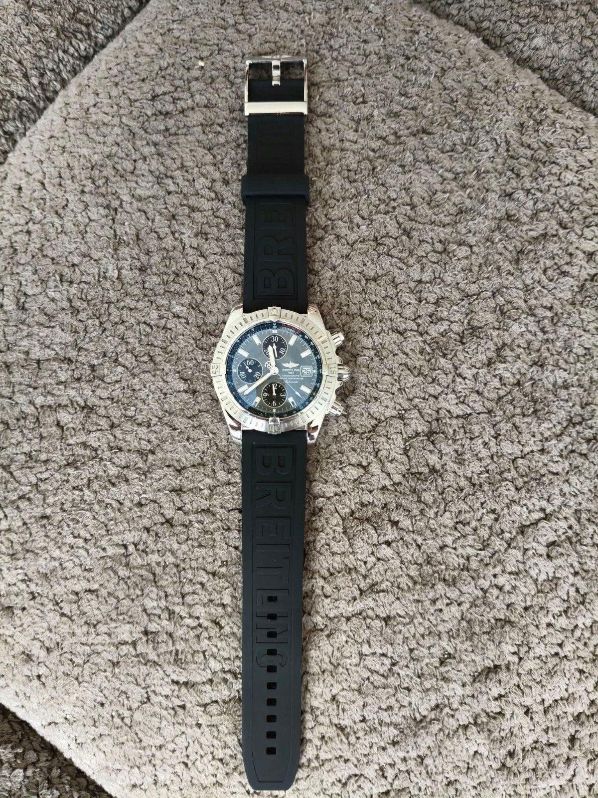 Breitling chronomat 44 evolution date, Sieraden, Tassen en Uiterlijk, Horloges | Heren, Ophalen, Gebruikt, Staal, Breitling