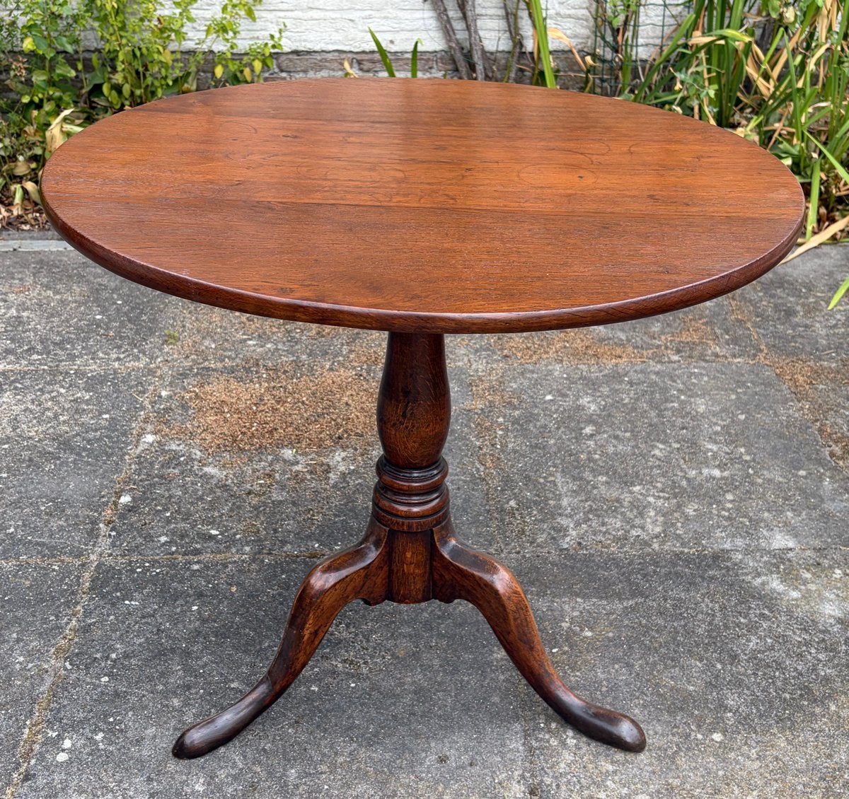Antieke Engelse eiken ronde klaptafel, 19e eeuws, Antiek en Kunst, Ophalen