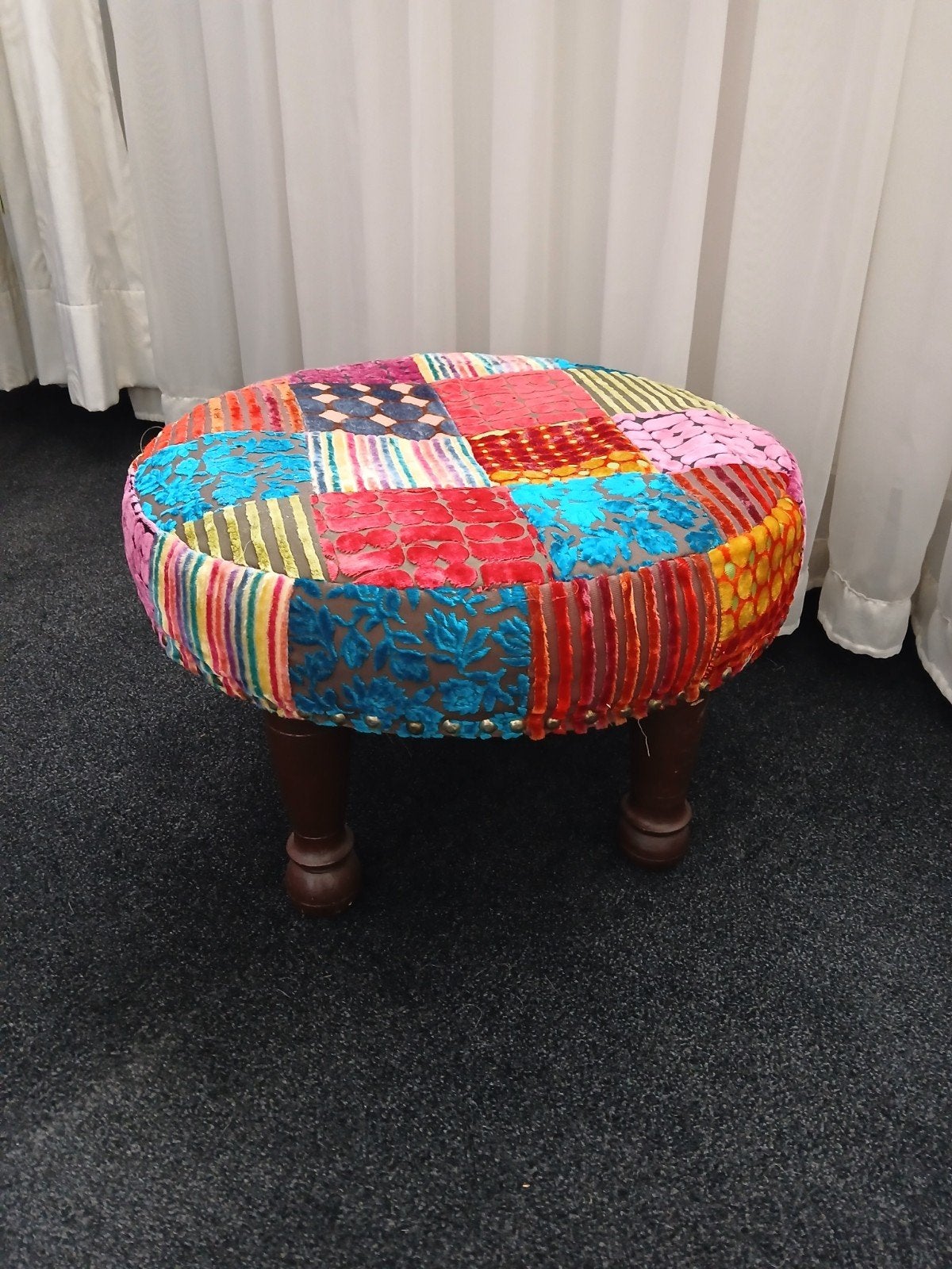 Poef patchwork, Ophalen, Minder dan 50 cm, Rond, Minder dan 50 cm