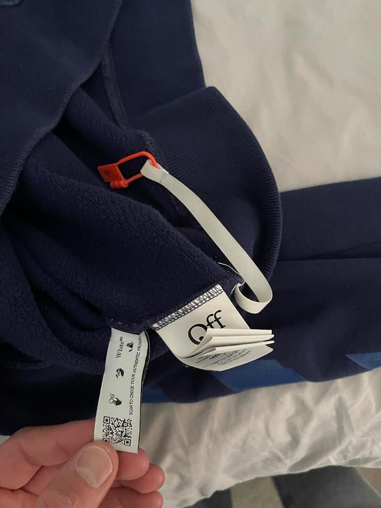 Blauwe Off-White Hoodie - Maat XL - Goede Staat, Kleding | Heren, Truien en Vesten, Zo goed als nieuw, Maat 56/58 (XL), Blauw