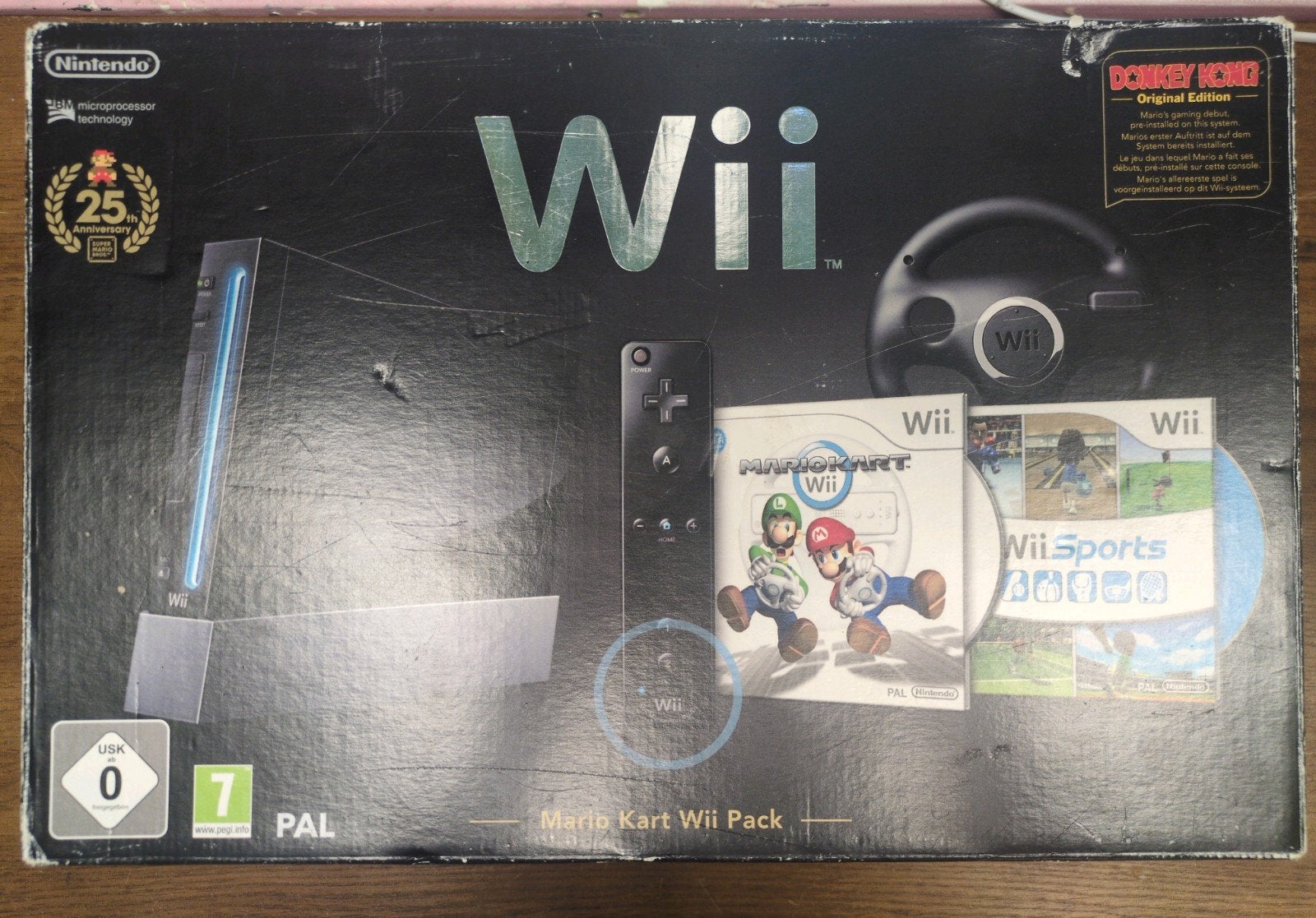 Nintendo Wii Zwart Mario Kart Pack met 2 games en stuur, Spelcomputers en Games, Spelcomputers | Nintendo Wii, Ophalen of Verzenden