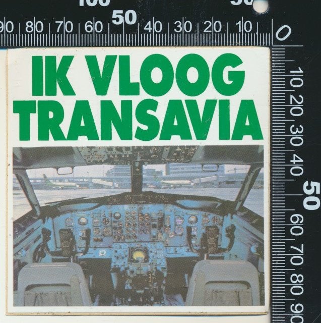 Sticker: Transavia - Ik vloog Transavia (2), Ophalen of Verzenden, Zo goed als nieuw, Bedrijf of Vereniging