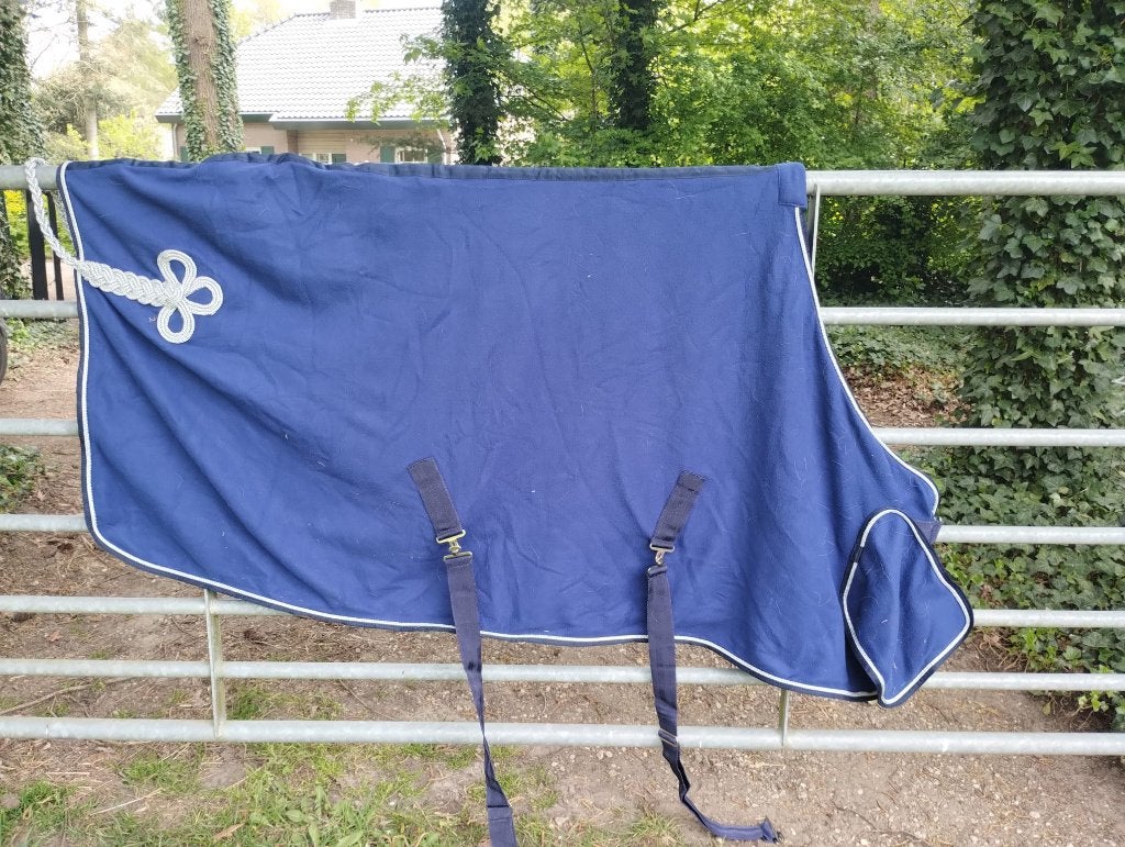 Nieuw! Zweetdeken/staldeken blauw met ornament QHP (185 cm), Nieuw, Glitter, Staldeken, Blauw