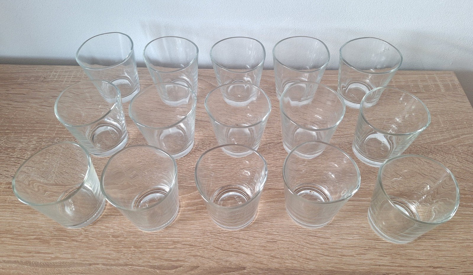 IKEA Triangel sapglazen / waterglazen 15 X, IKEA, Ophalen of Verzenden, Wit, Glas