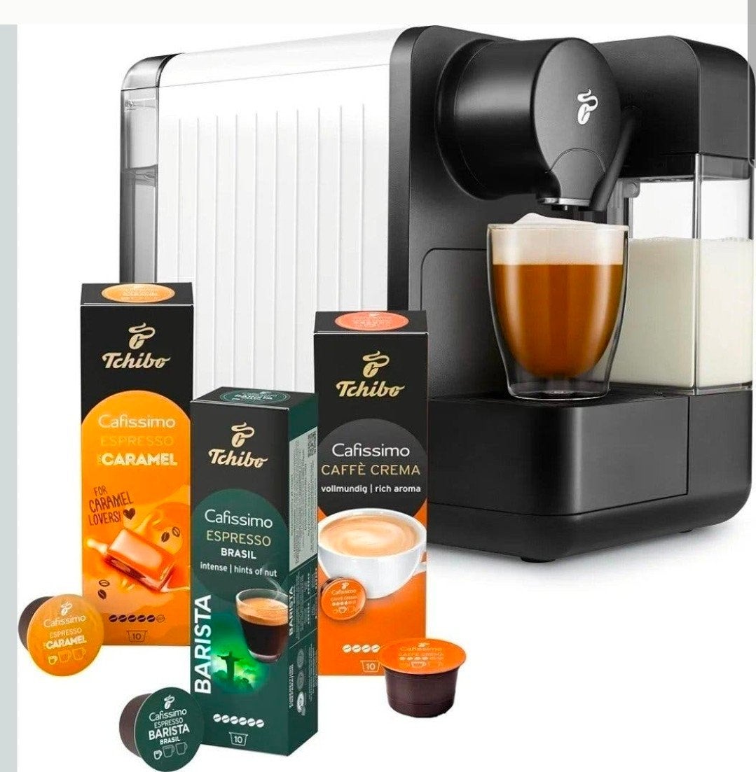 Tchibo Cafissimo Latte koffiemachine met melkreservoir, Koffiemachine, Ophalen of Verzenden, Zo goed als nieuw, 1 kopje