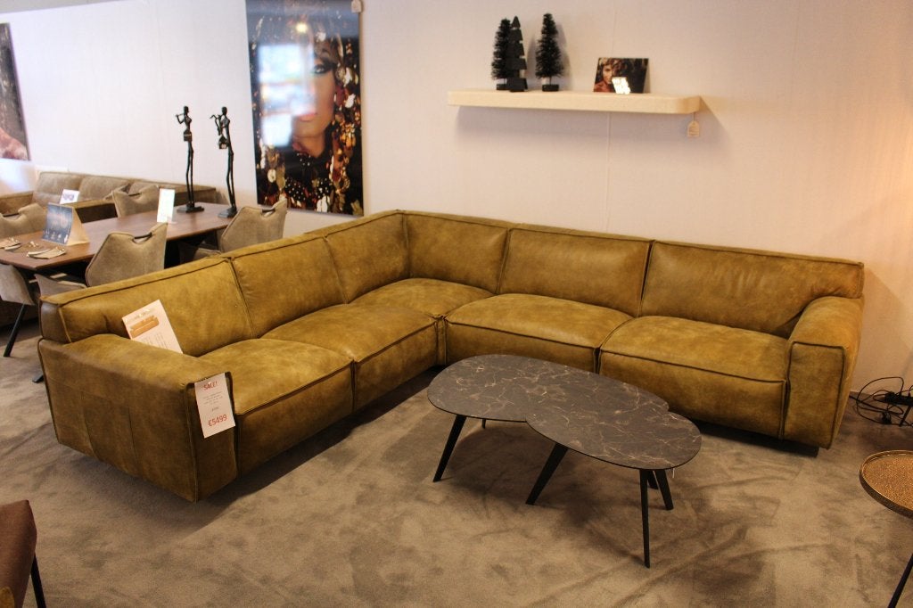 Het Anker - Hoekbank Whisper - Afrika leder Muschio, Ophalen, Hoekbank, Leer, 150 cm of meer