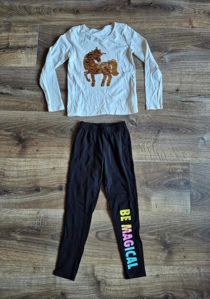 Bpc c&a set setje 140 146 shirt longsleeve legging magica, C&A, Meisje, Ophalen of Verzenden, Zo goed als nieuw