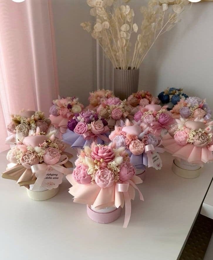 Mini Candle Flowerbox - Roze/Wit, Meerkleurig, Overige merken, Ophalen of Verzenden, Kaars