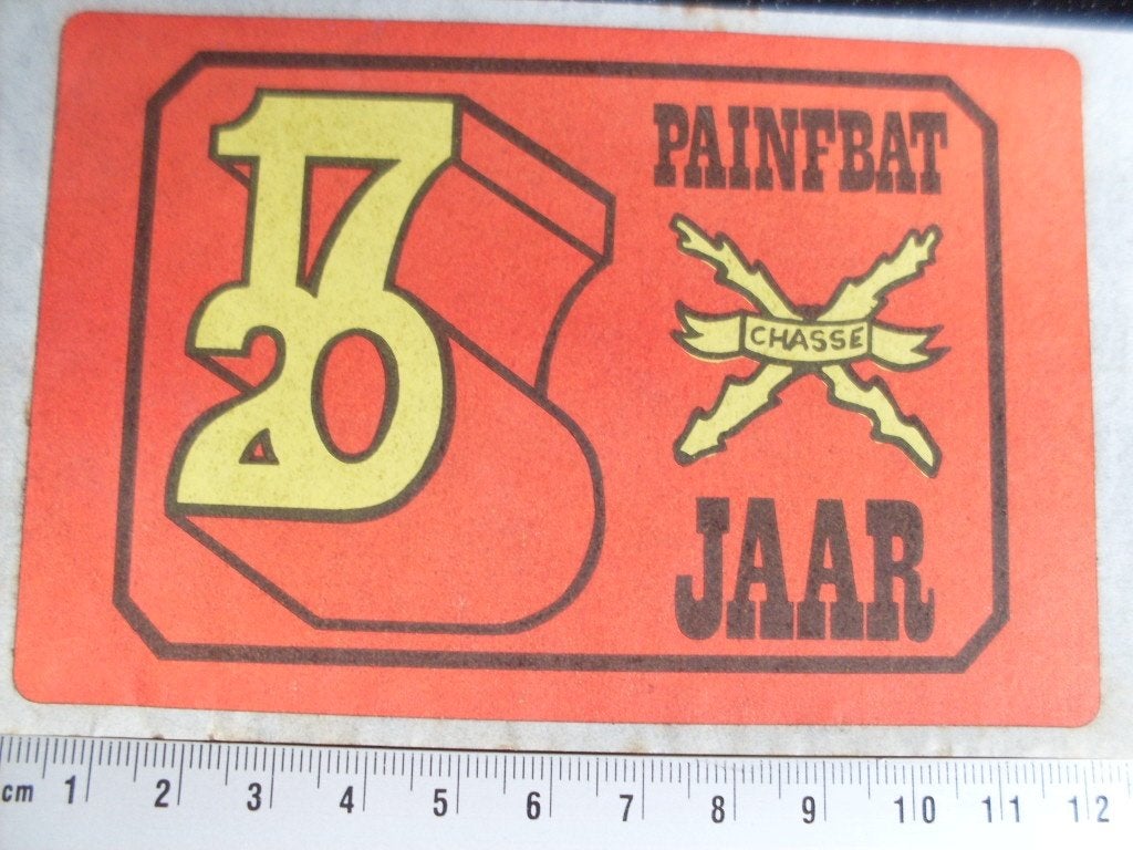 sticker 17 20 jaar painfbat chasse logo embleem, Verzenden, Zo goed als nieuw, Bedrijf of Vereniging