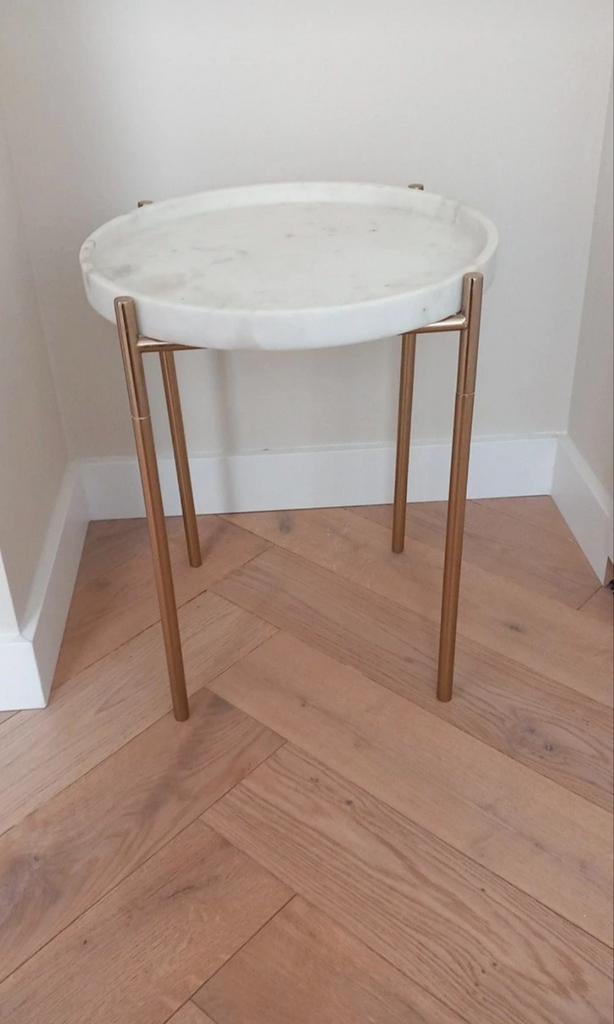 Marmer bijzet tafel sissy boy zara home richmond loods 5, 45 tot 60 cm, Overige materialen, Minder dan 55 cm, Rond