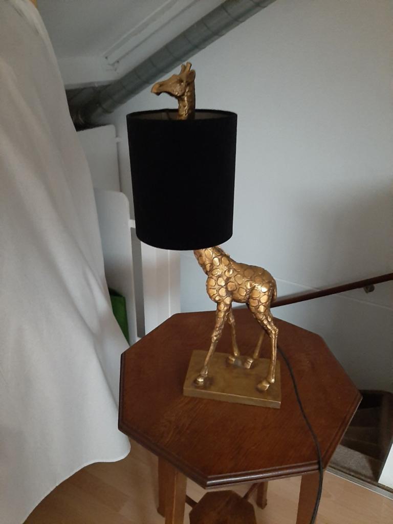 Mooie giraffe tafellamp, Huis en Inrichting, Lampen | Tafellampen, Ophalen, Zo goed als nieuw, Minder dan 50 cm