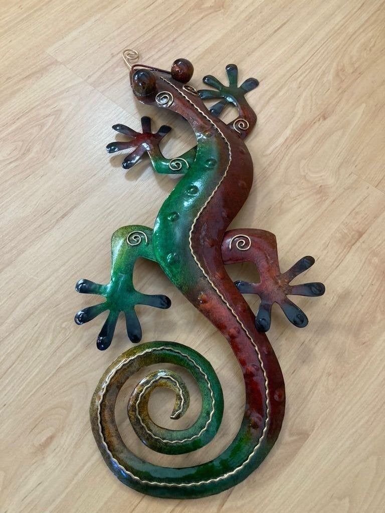 salamander muurdecoratie, Ophalen, Metaal, 45 cm, Meerkleurig