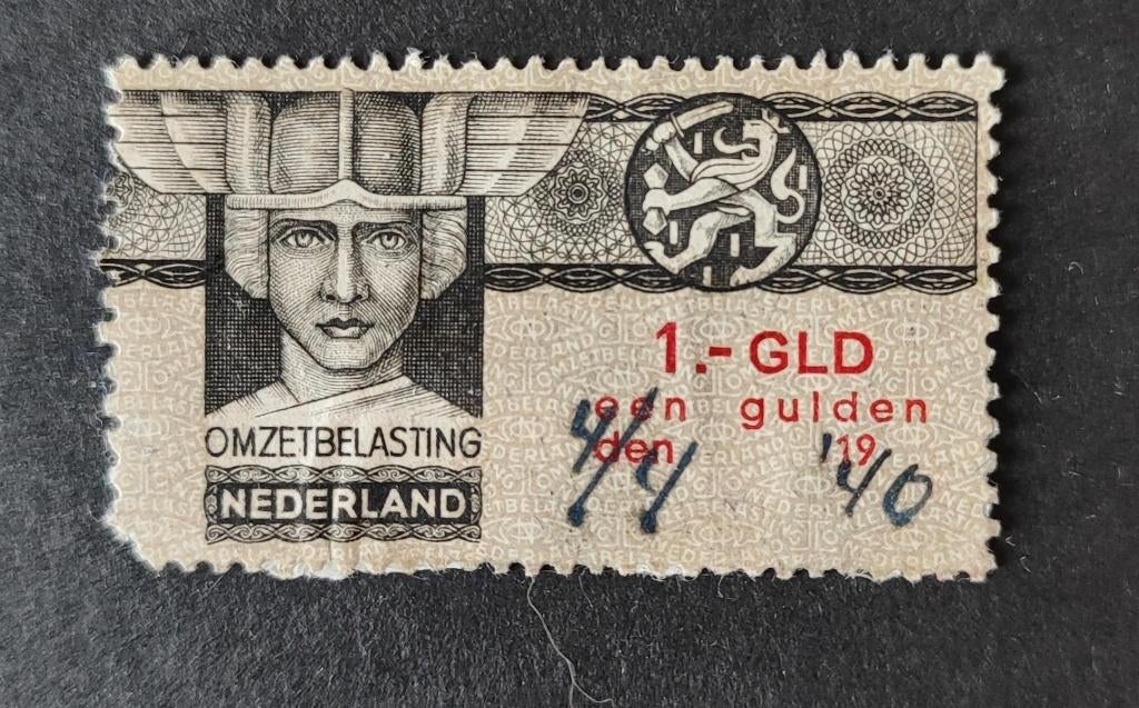 nederland Zegel omzetbelasting 1 Gld, Verzenden, Na 1940, Gestempeld