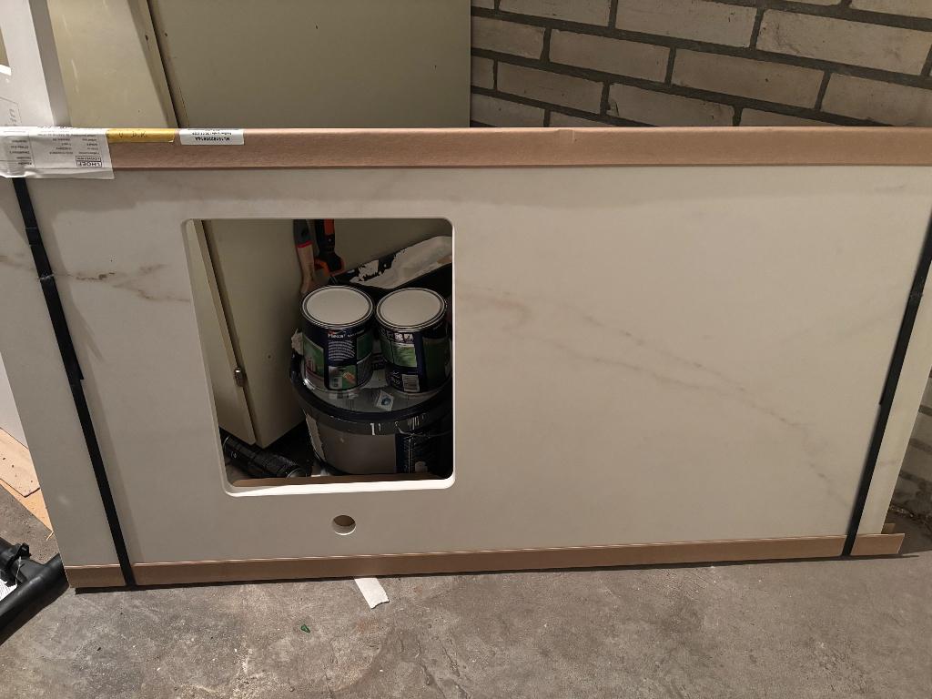 Natuursteen keukenblad, Huis en Inrichting, Keuken | Keukenelementen, Ophalen, 50 tot 75 cm, Crème, 100 tot 150 cm